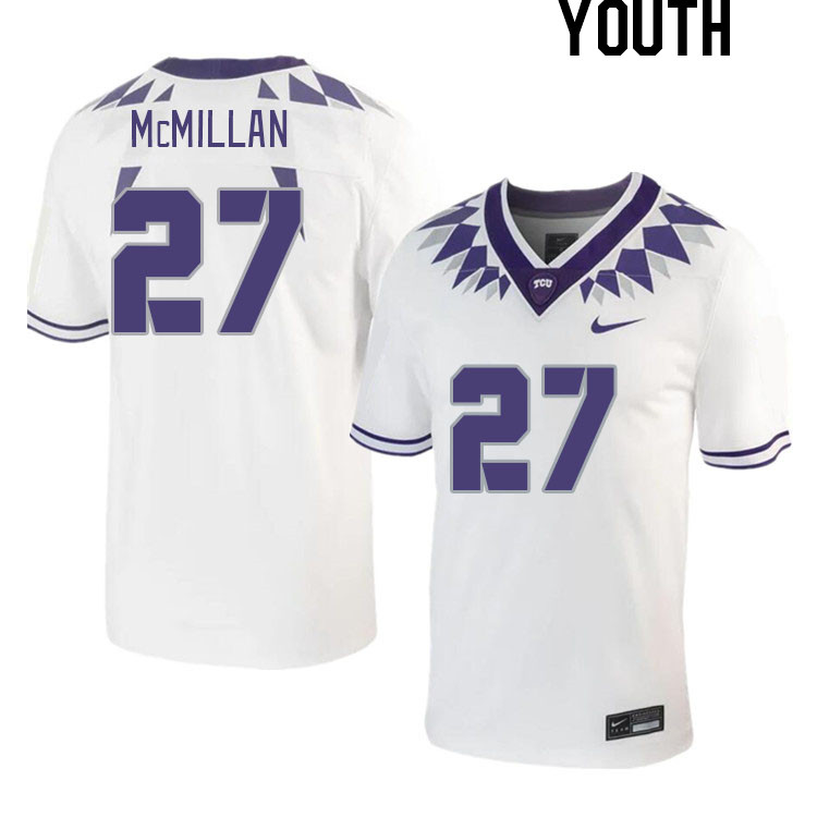 Youth #27 Jaionte McMillan TCU Horned Frogs 2023 College Footbal Jerseys Stitched-White